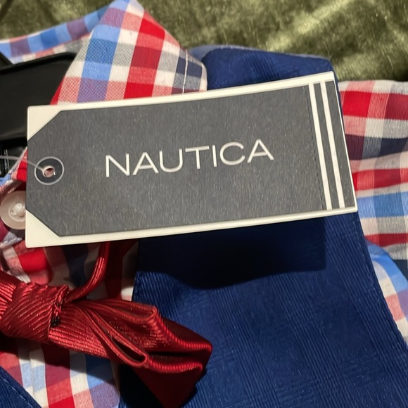 New! Nautica Boys TONAL WINDOWPANE Bright Blue 4 Piece Vest Set Size 2T - Picture 8 of 9